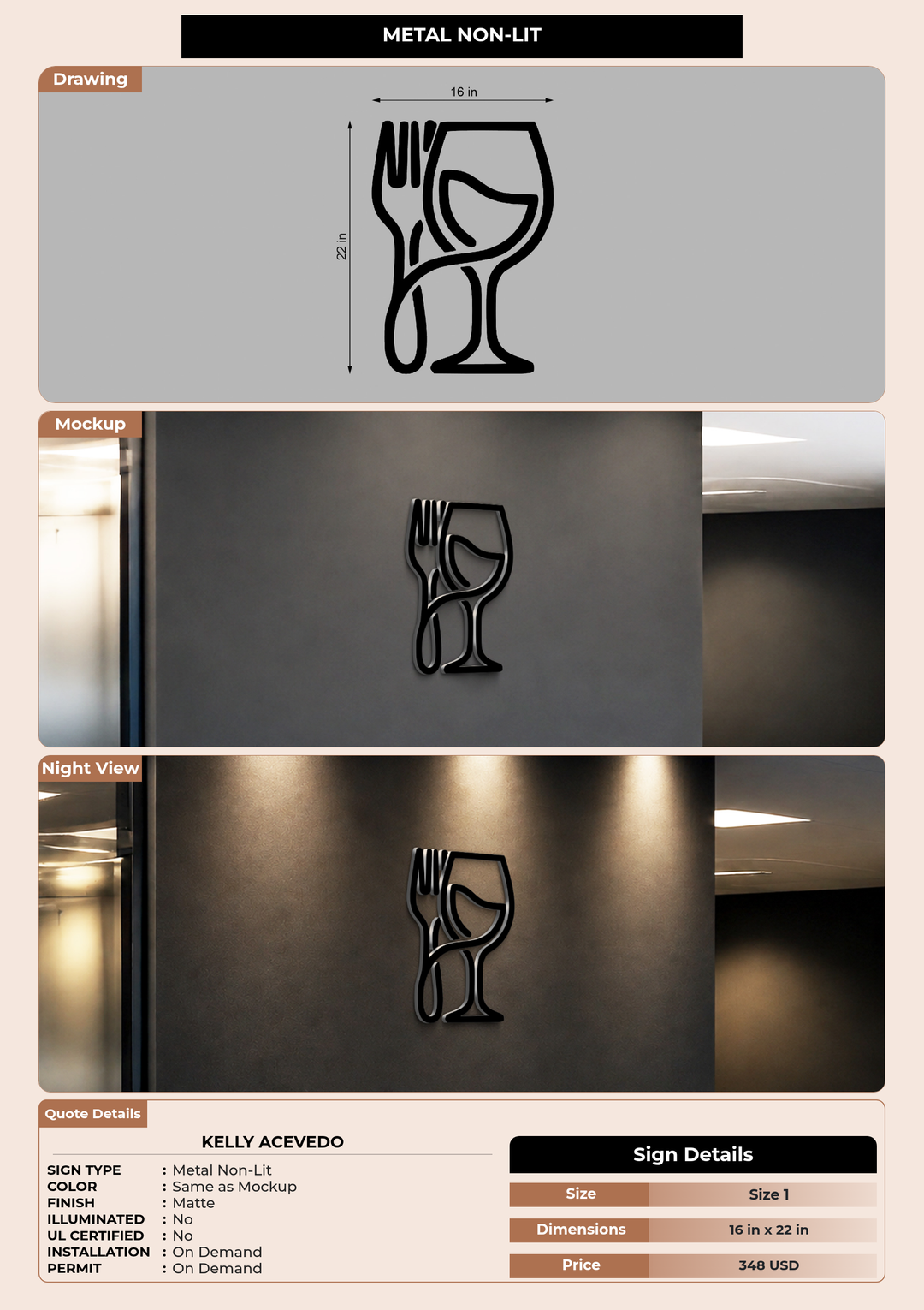 CUSTOM MOCKUP SIGN FOR Kelly Acevedo