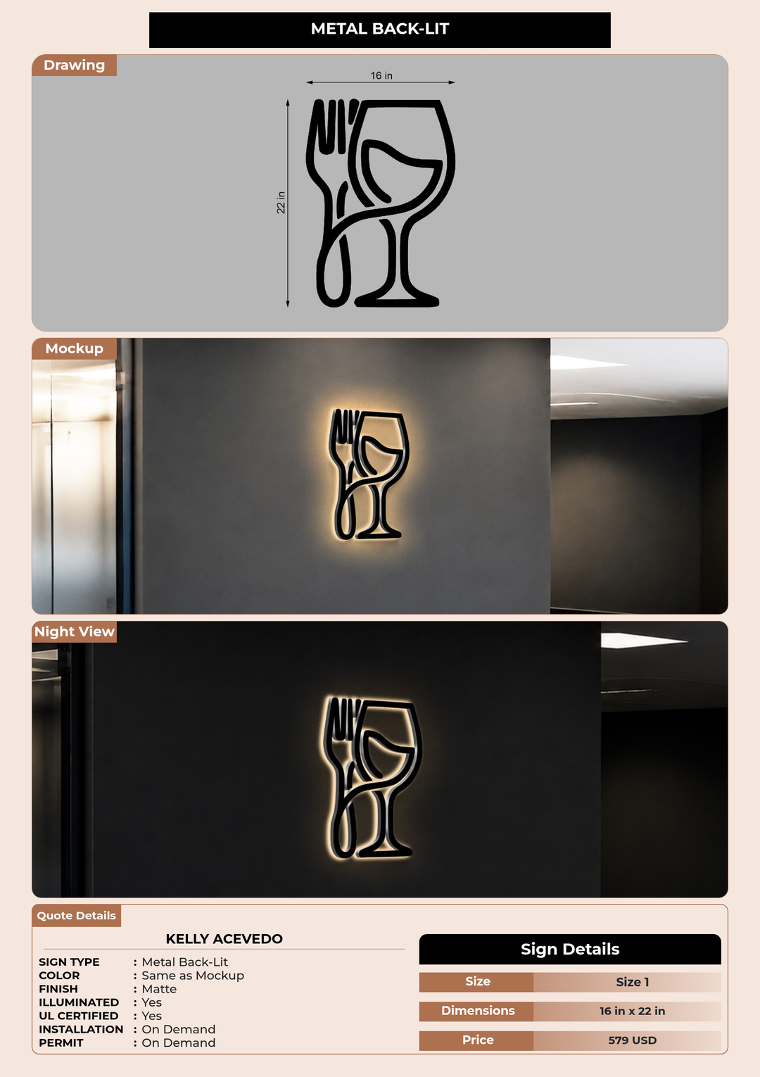 CUSTOM MOCKUP SIGN FOR Kelly Acevedo