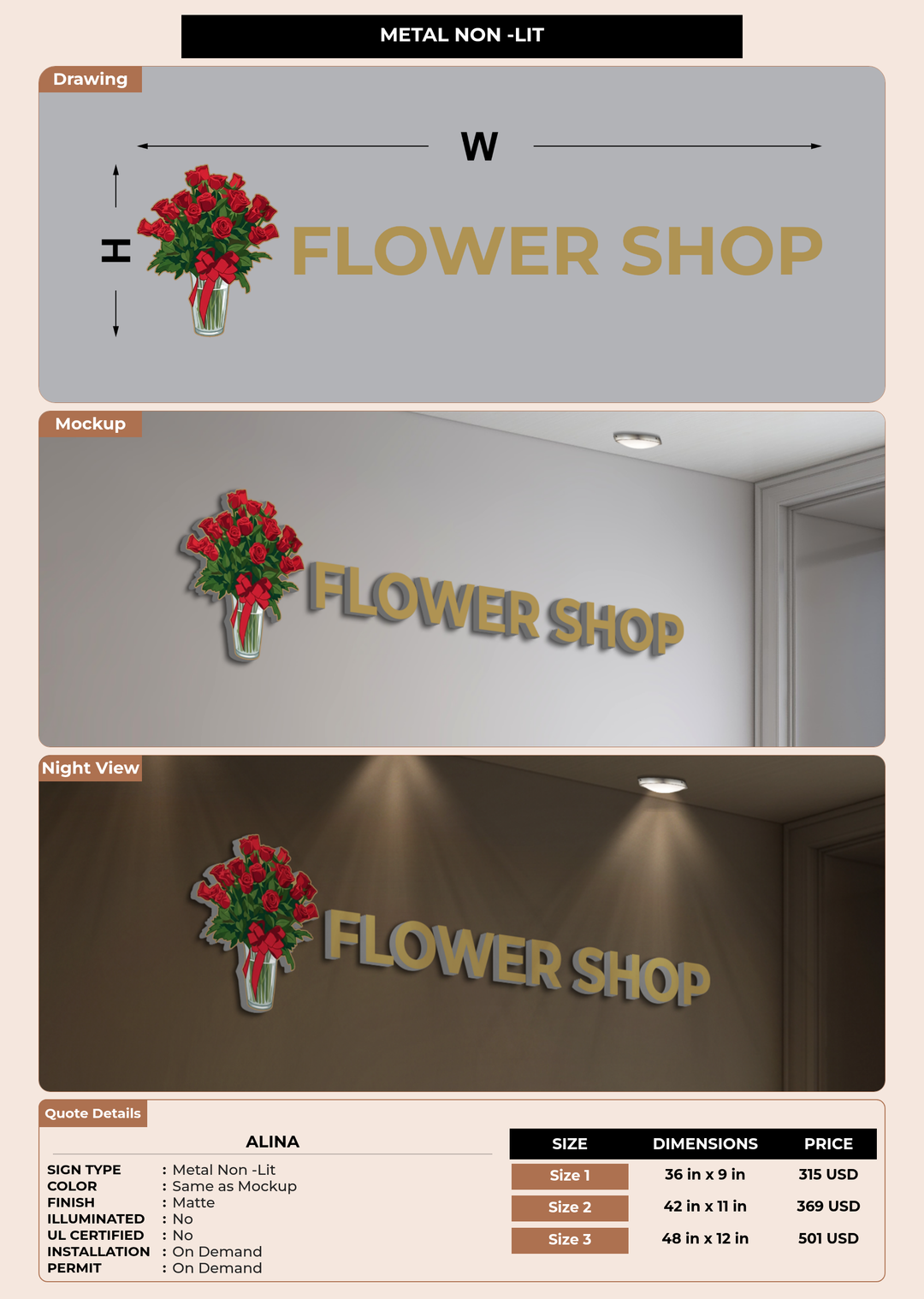 CUSTOM MOCKUP SIGN FOR Alina