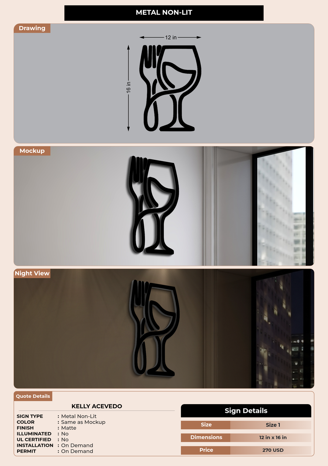 CUSTOM MOCKUP SIGN FOR Kelly Acevedo