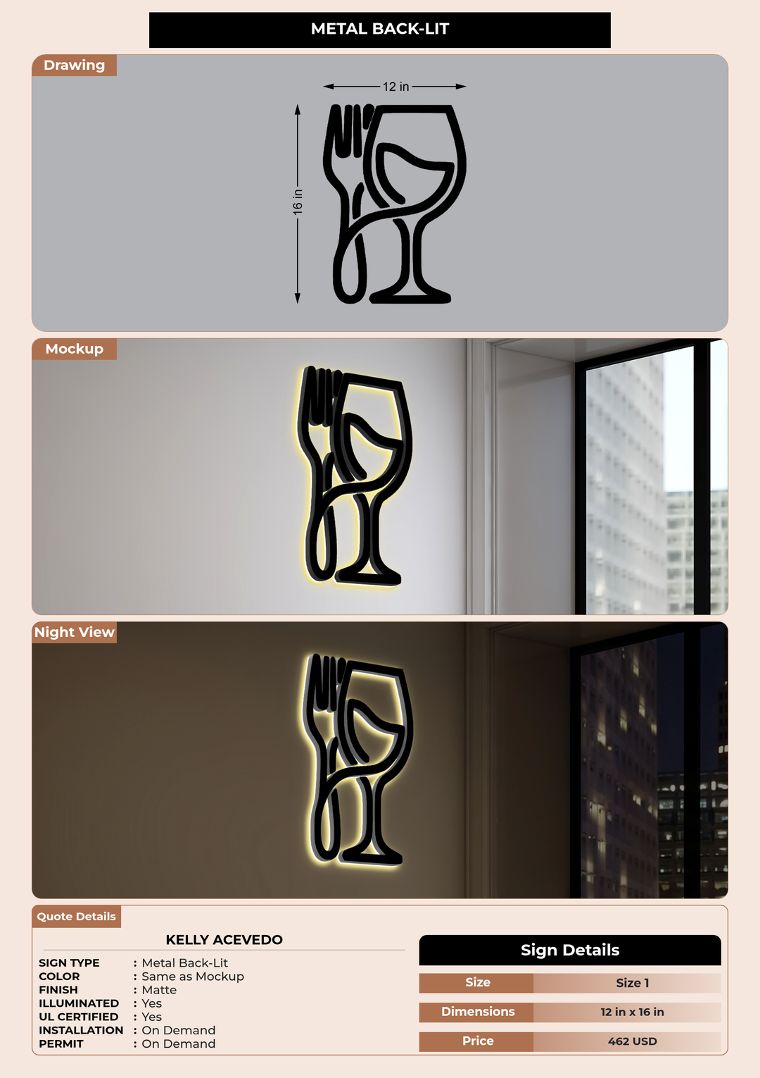 CUSTOM MOCKUP SIGN FOR Kelly Acevedo