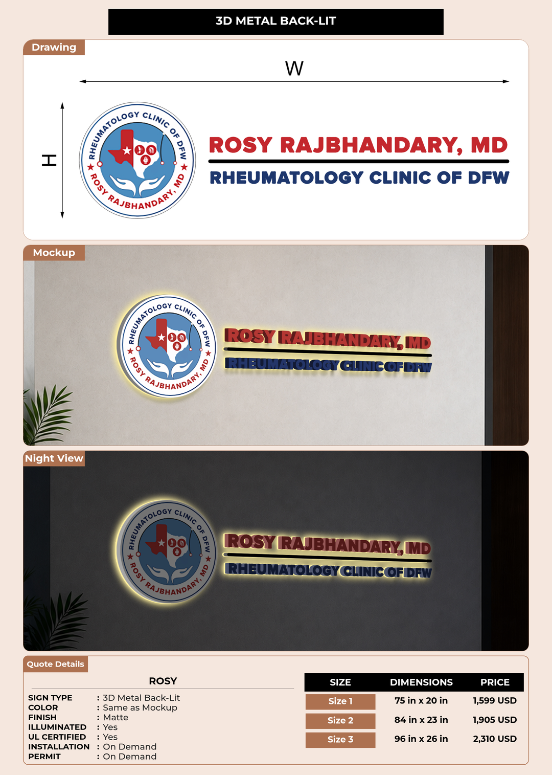 CUSTOM MOCKUP SIGN FOR Rosy