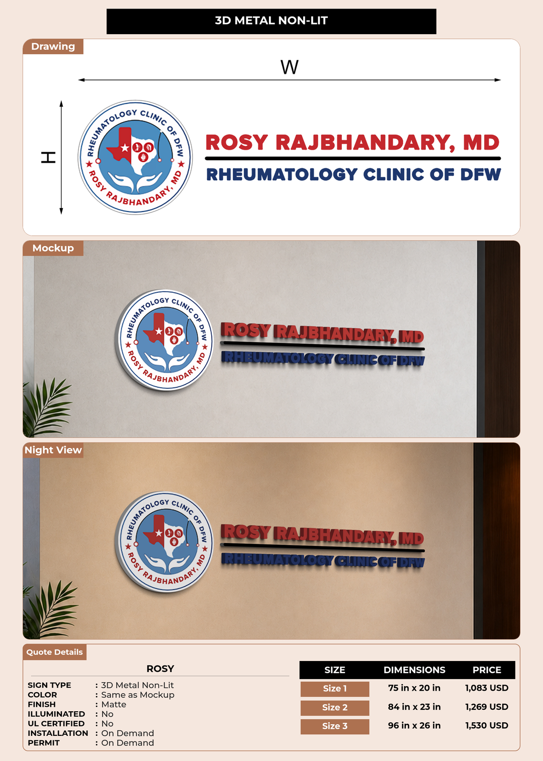 CUSTOM MOCKUP SIGN FOR Rosy