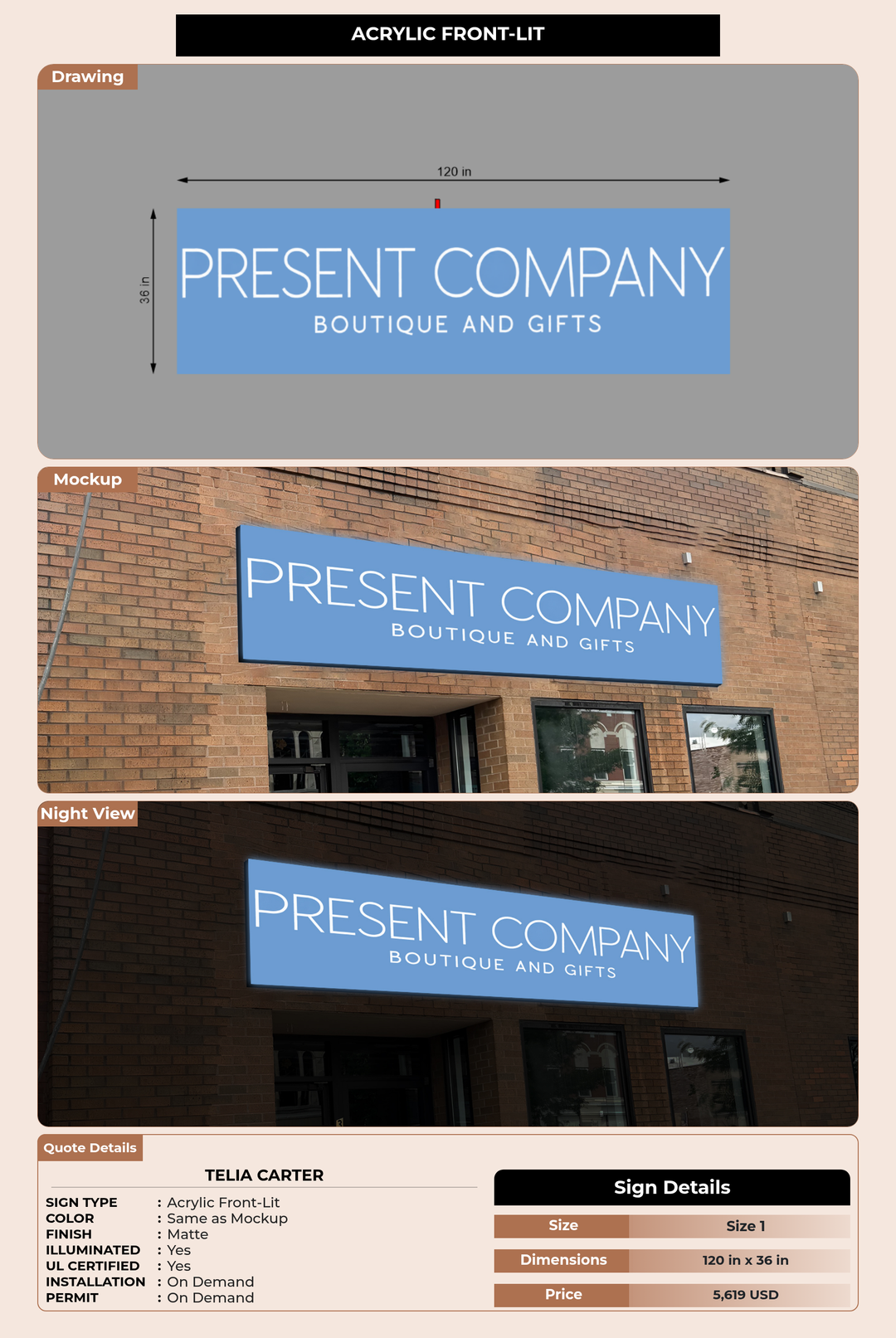 CUSTOM MOCKUP SIGN FOR Telia carter