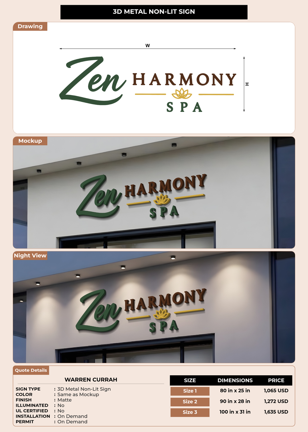 CUSTOM MOCKUP SIGN FOR Warren Currah