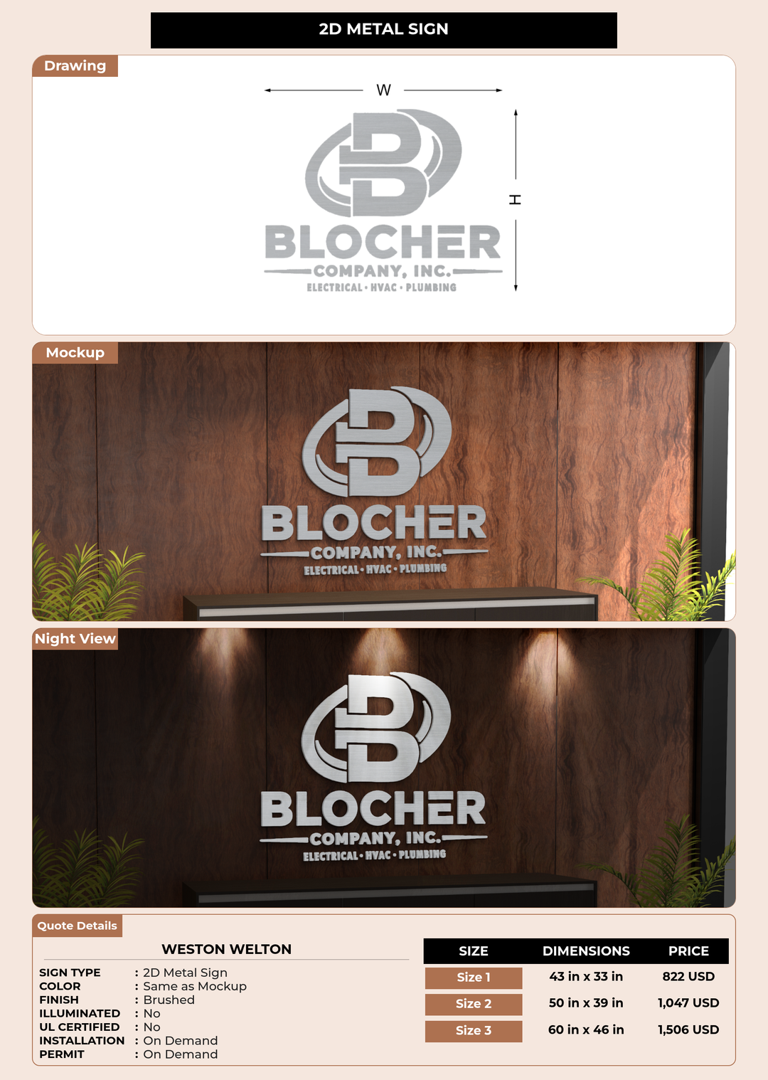 CUSTOM MOCKUP SIGN FOR Weston Welton