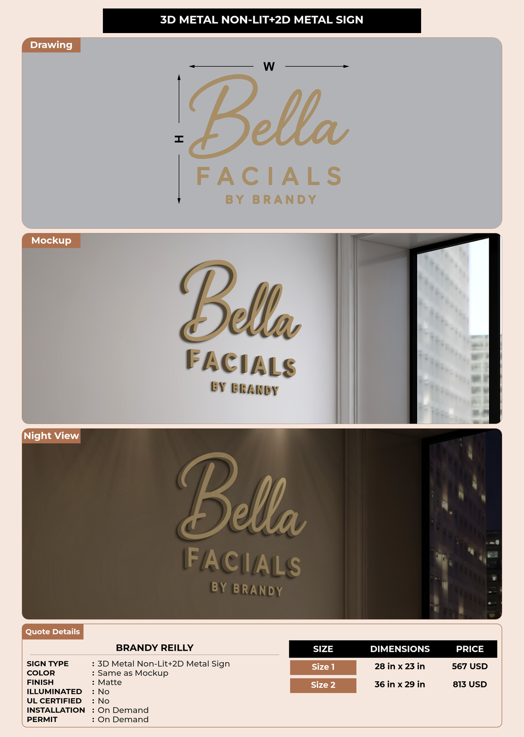 CUSTOM MOCKUP SIGN FOR Brandy Reilly