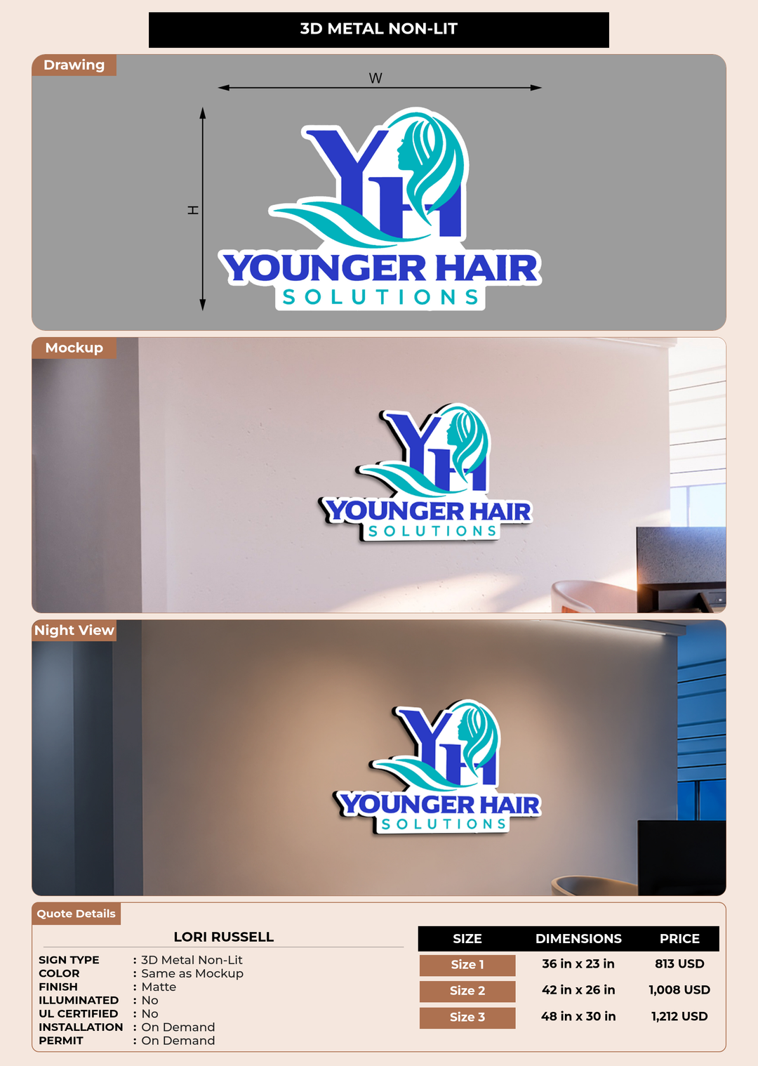 CUSTOM MOCKUP SIGN FOR Lori Russell