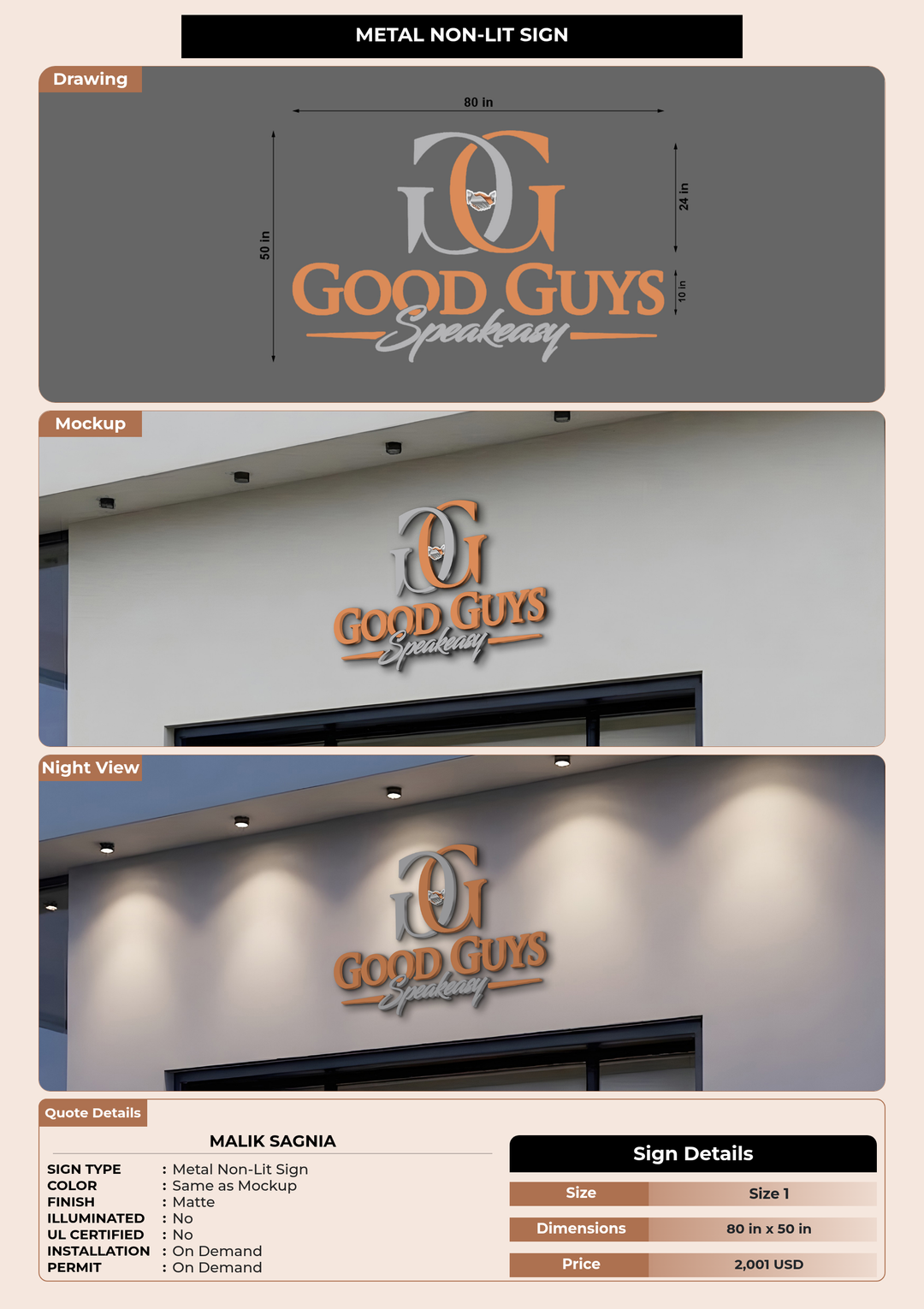 CUSTOM MOCKUP SIGN FOR Malik Sagnia