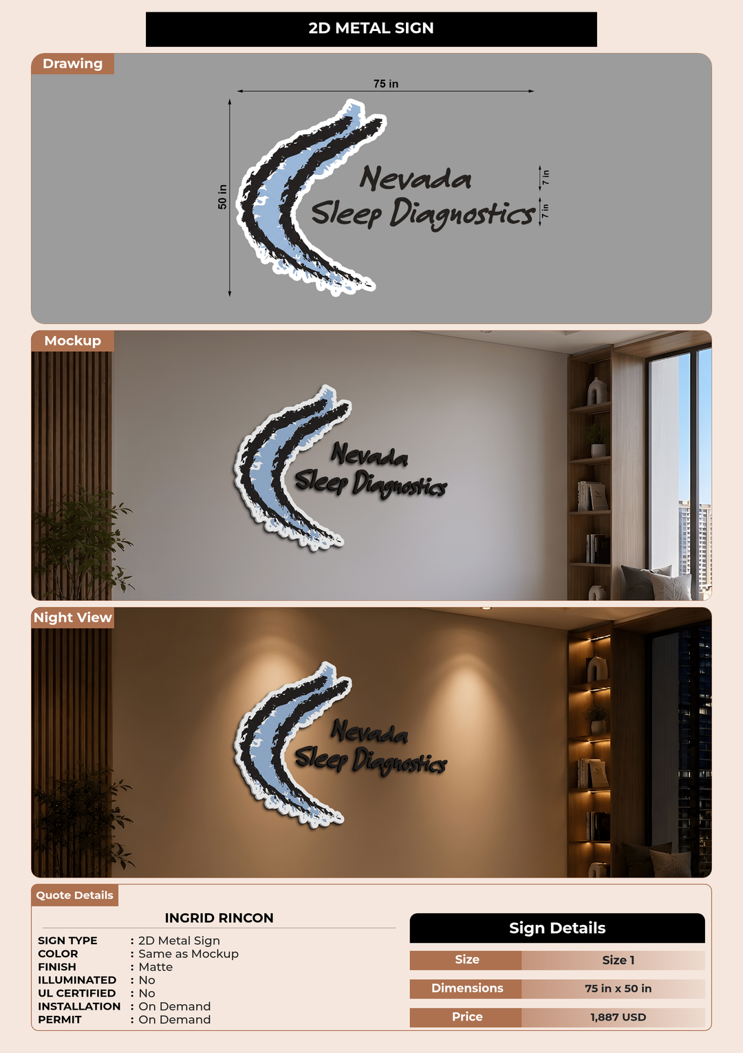 CUSTOM MOCKUP SIGN FOR INGRID RINCON