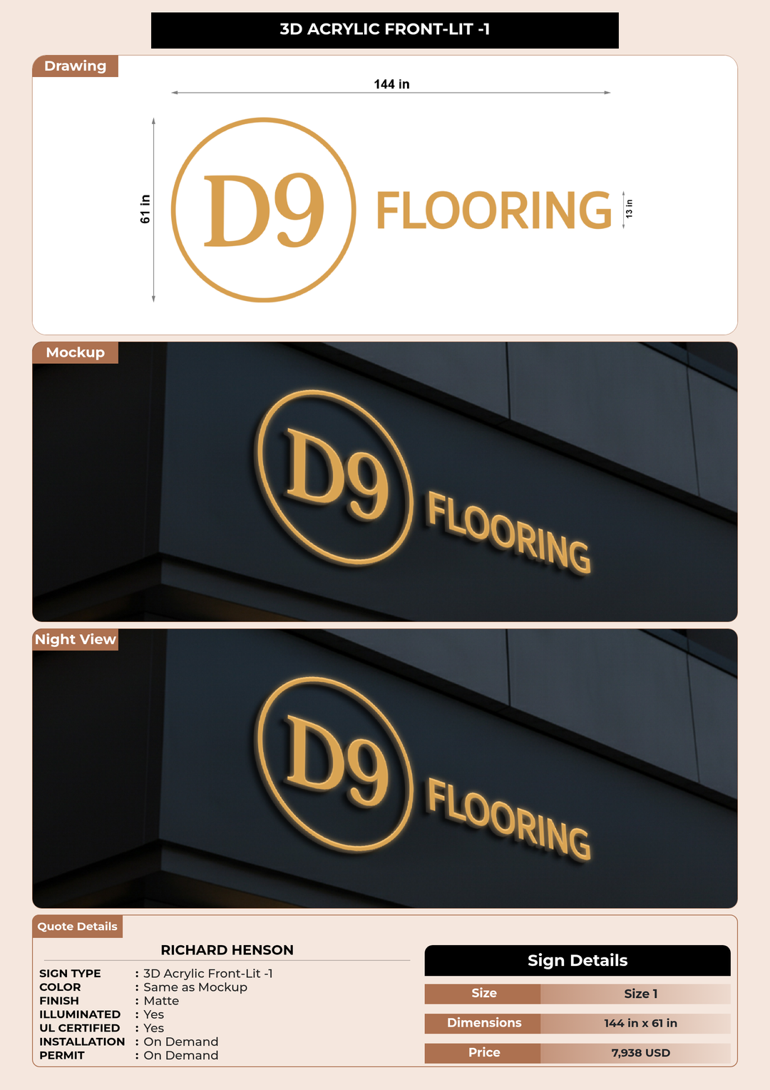 CUSTOM MOCKUP SIGN FOR Richard Henson