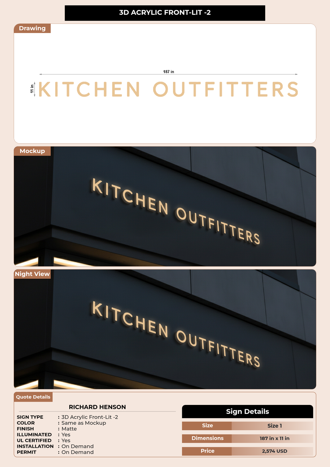 CUSTOM MOCKUP SIGN FOR Richard Henson