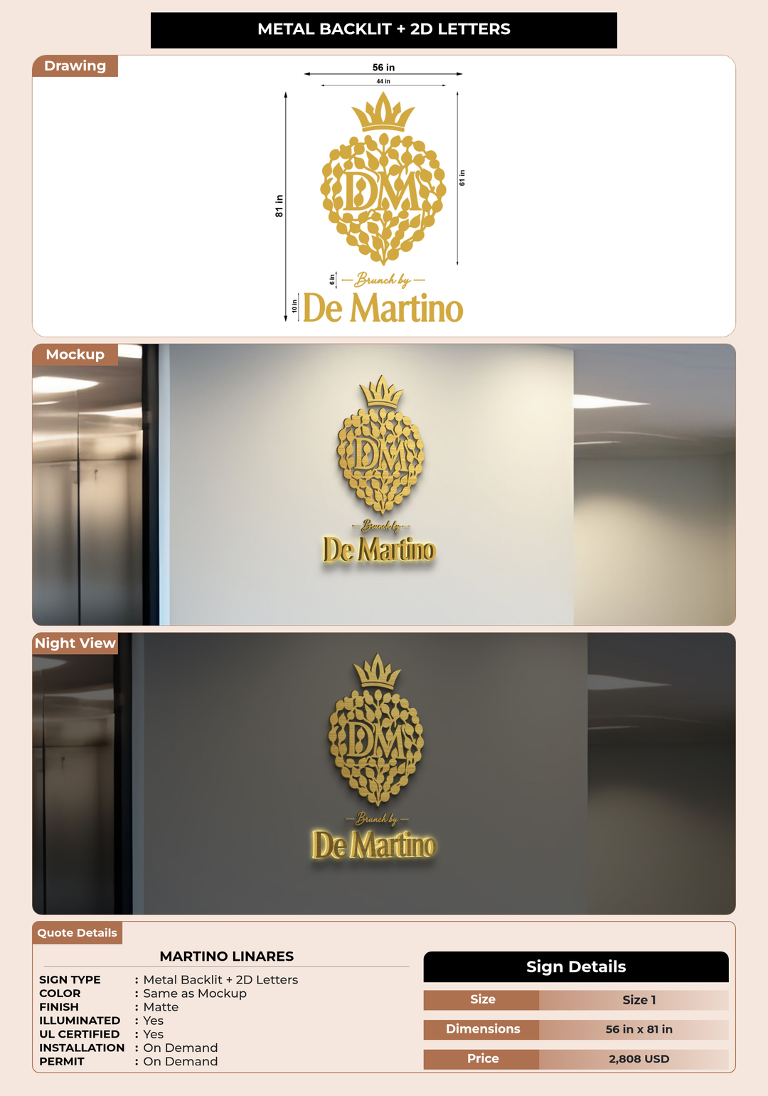 CUSTOM MOCKUP SIGN FOR Martino Linares