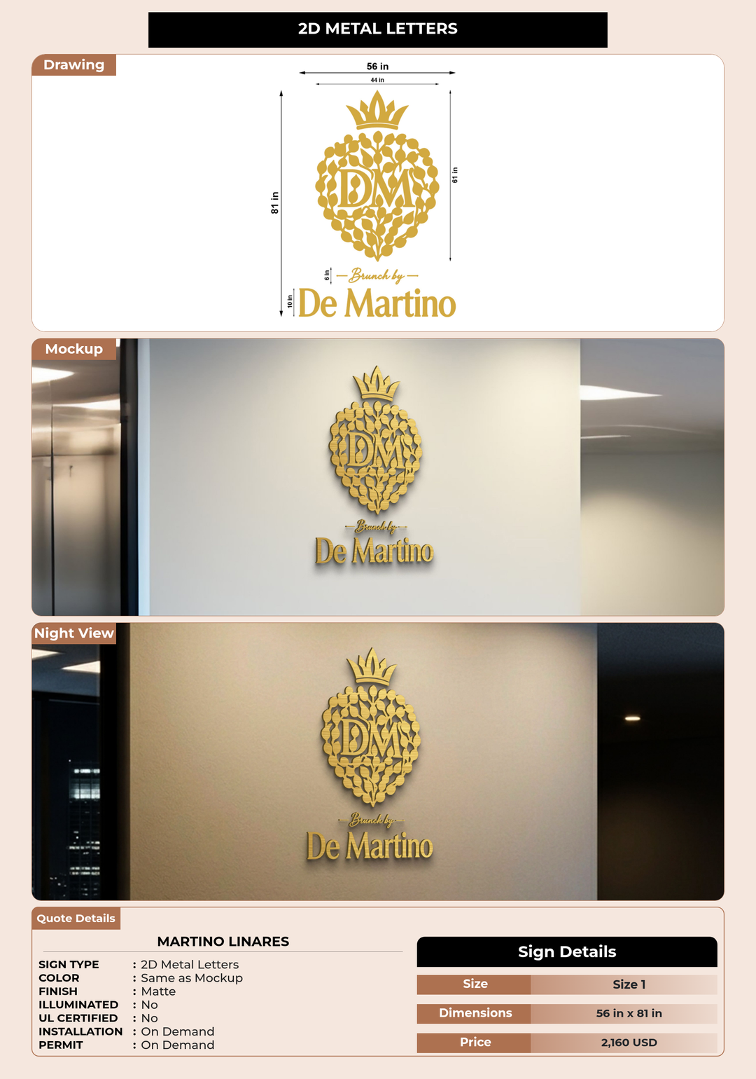 CUSTOM MOCKUP SIGN FOR Martino Linares