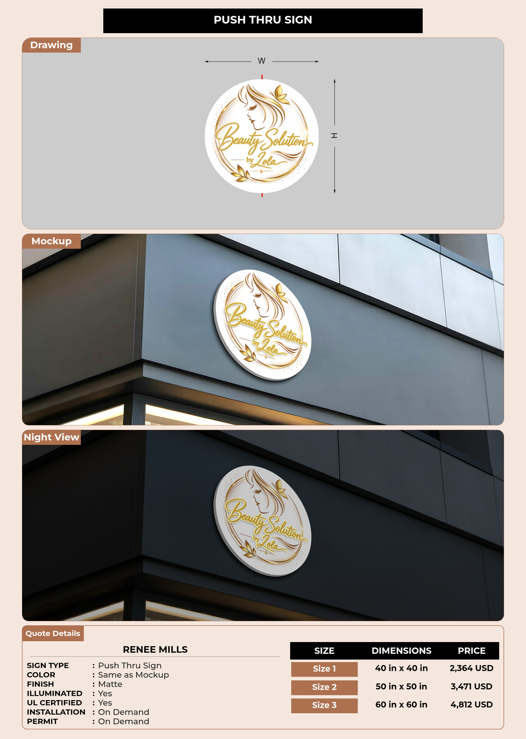 CUSTOM MOCKUP SIGN FOR Renee Mills