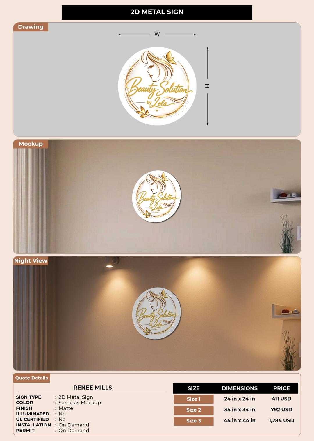 CUSTOM MOCKUP SIGN FOR Renee Mills