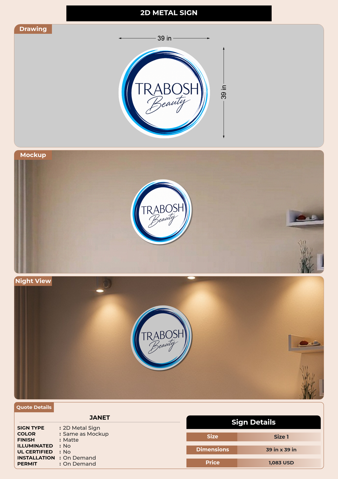 CUSTOM MOCKUP SIGN FOR Janet