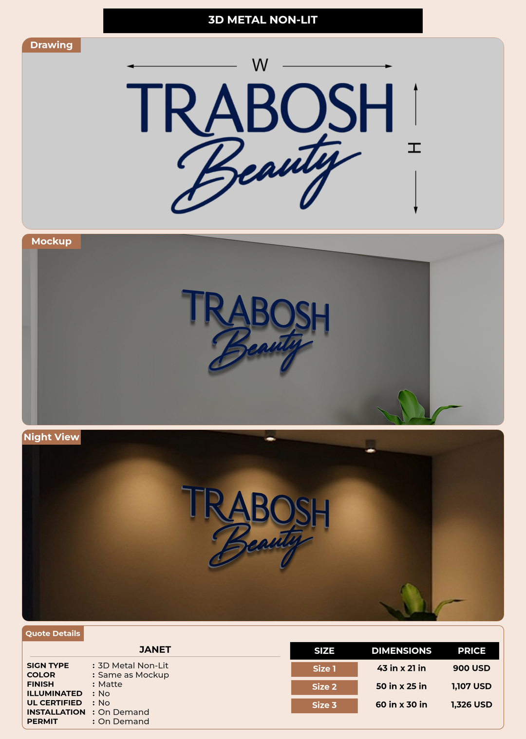 CUSTOM MOCKUP SIGN FOR Janet