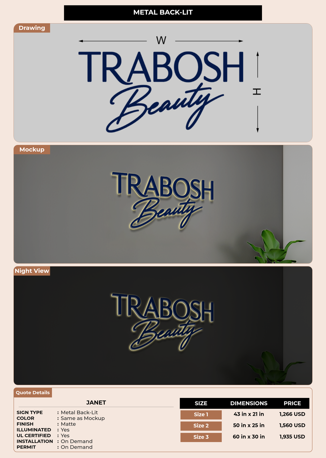 CUSTOM MOCKUP SIGN FOR Janet