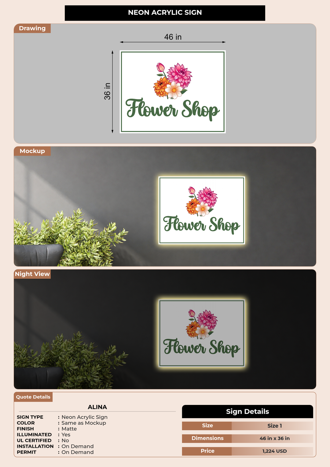 CUSTOM MOCKUP SIGN FOR Alina