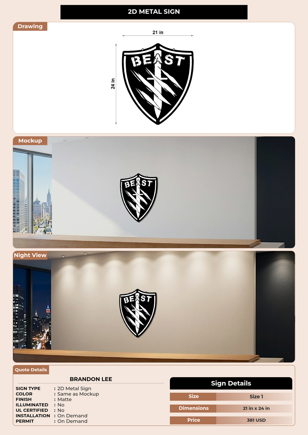 CUSTOM MOCKUP SIGN FOR Brandon Lee
