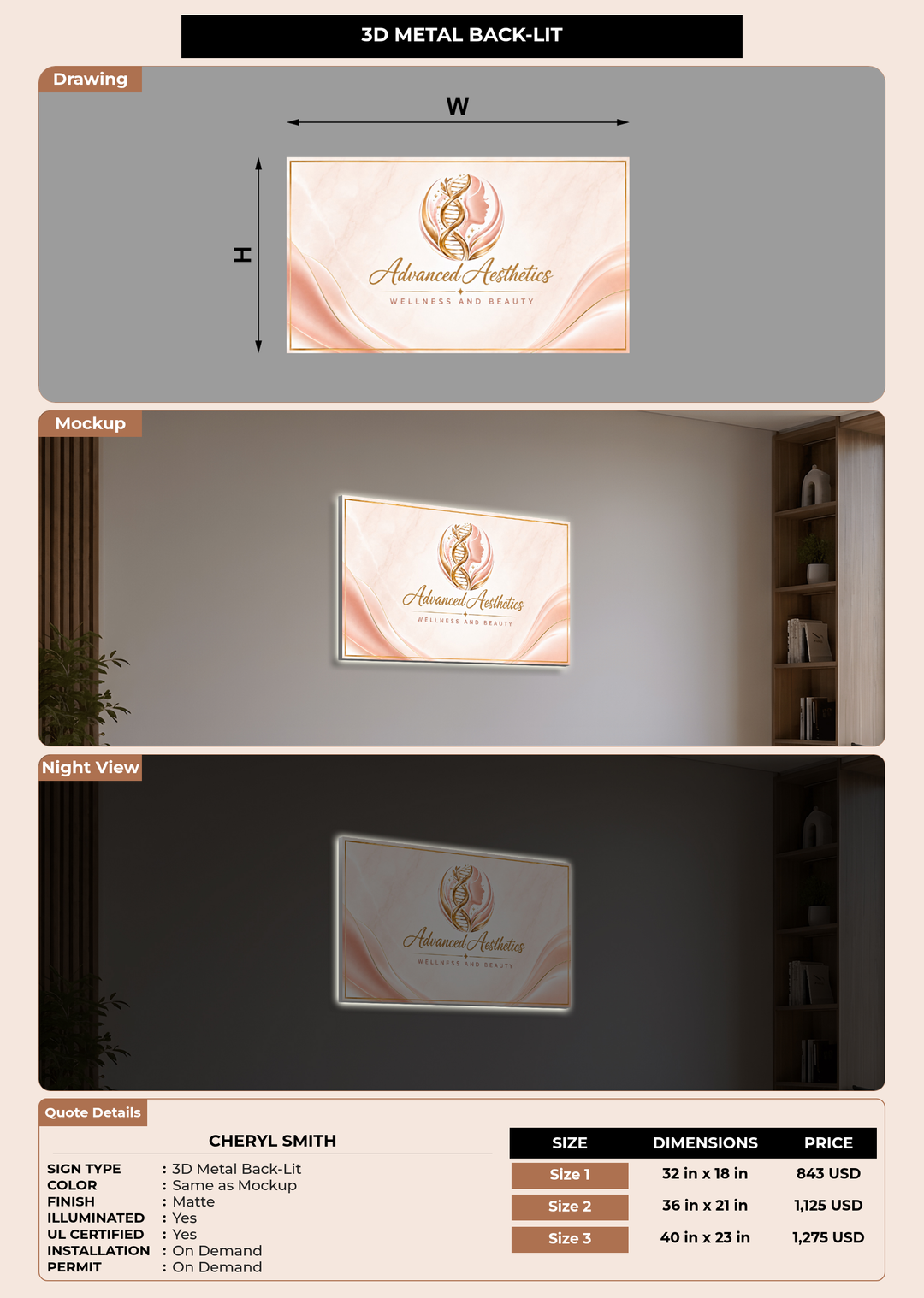 CUSTOM MOCKUP SIGN FOR Cheryl Smith
