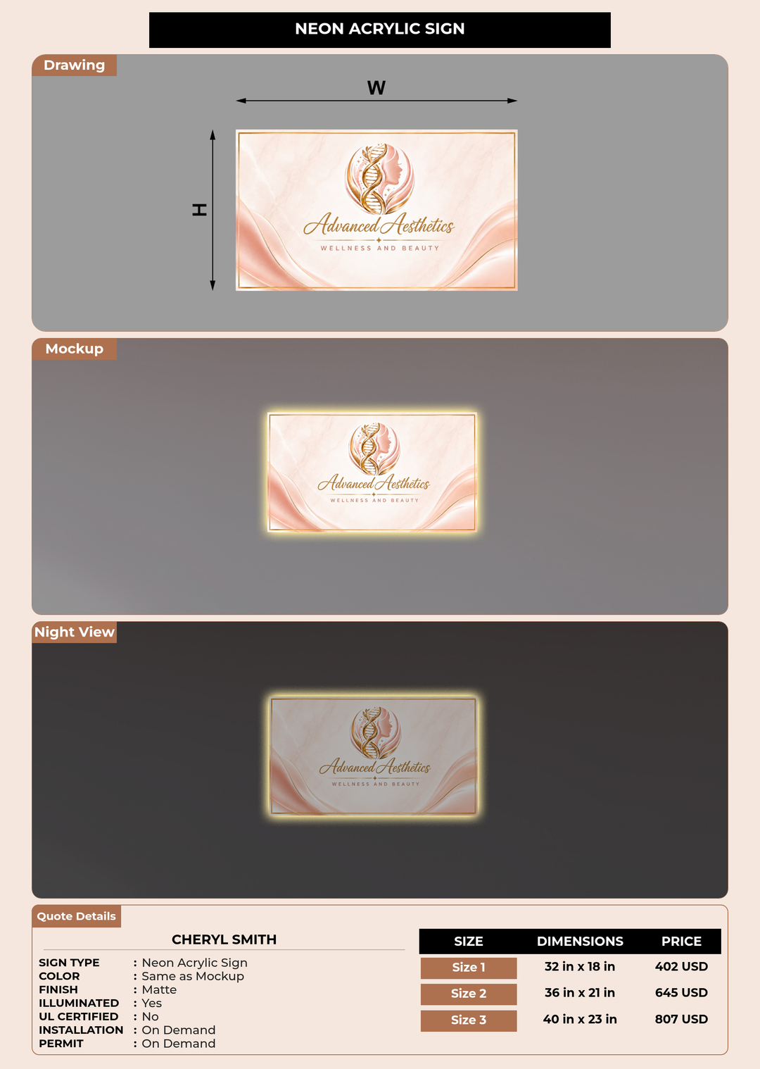 CUSTOM MOCKUP SIGN FOR Cheryl Smith