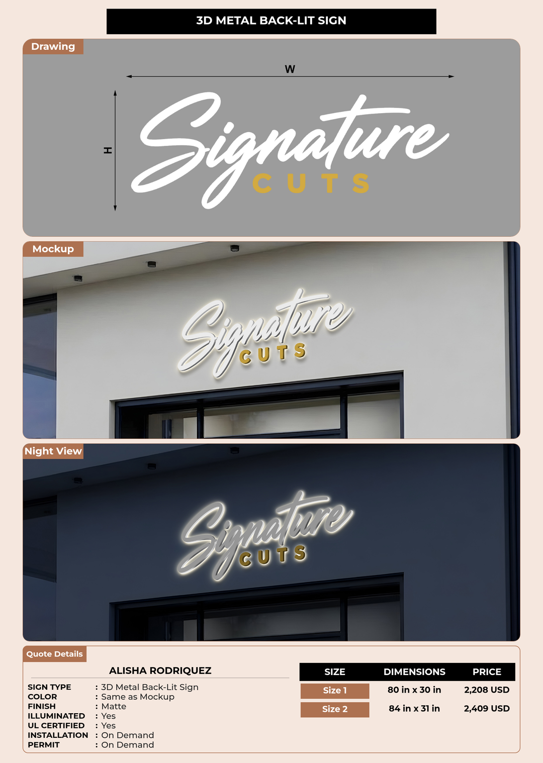 CUSTOM MOCKUP SIGN FOR Alisha Rodriquez
