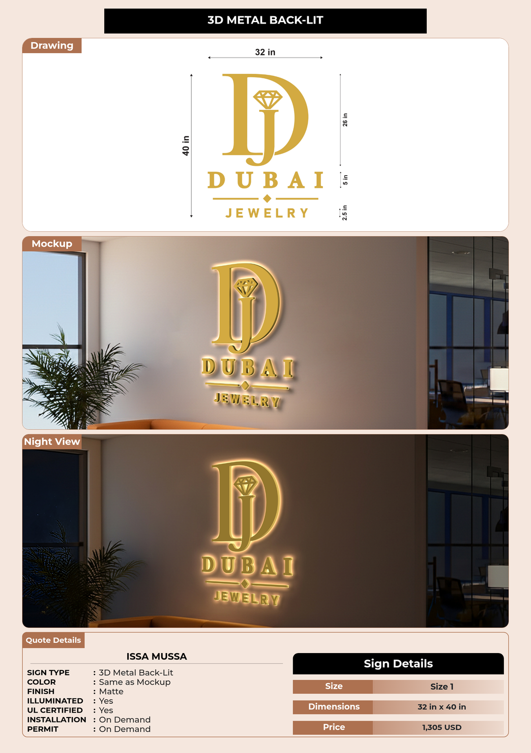 CUSTOM MOCKUP SIGN FOR Issa Mussa