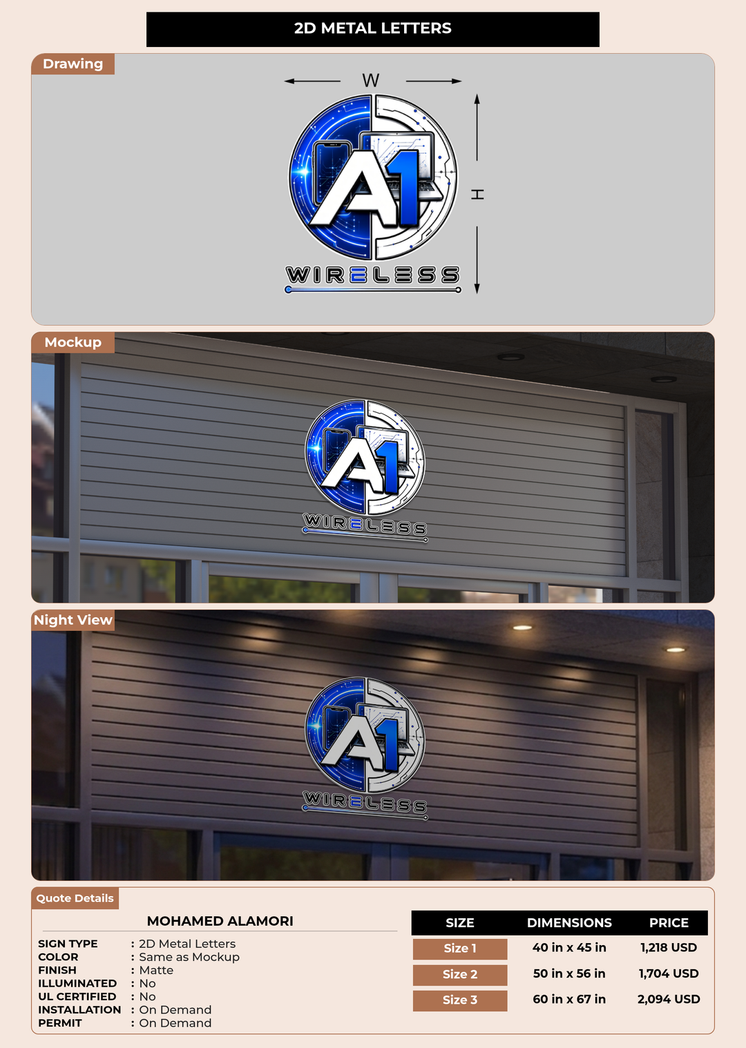 CUSTOM MOCKUP SIGN FOR Mohamed Alamori