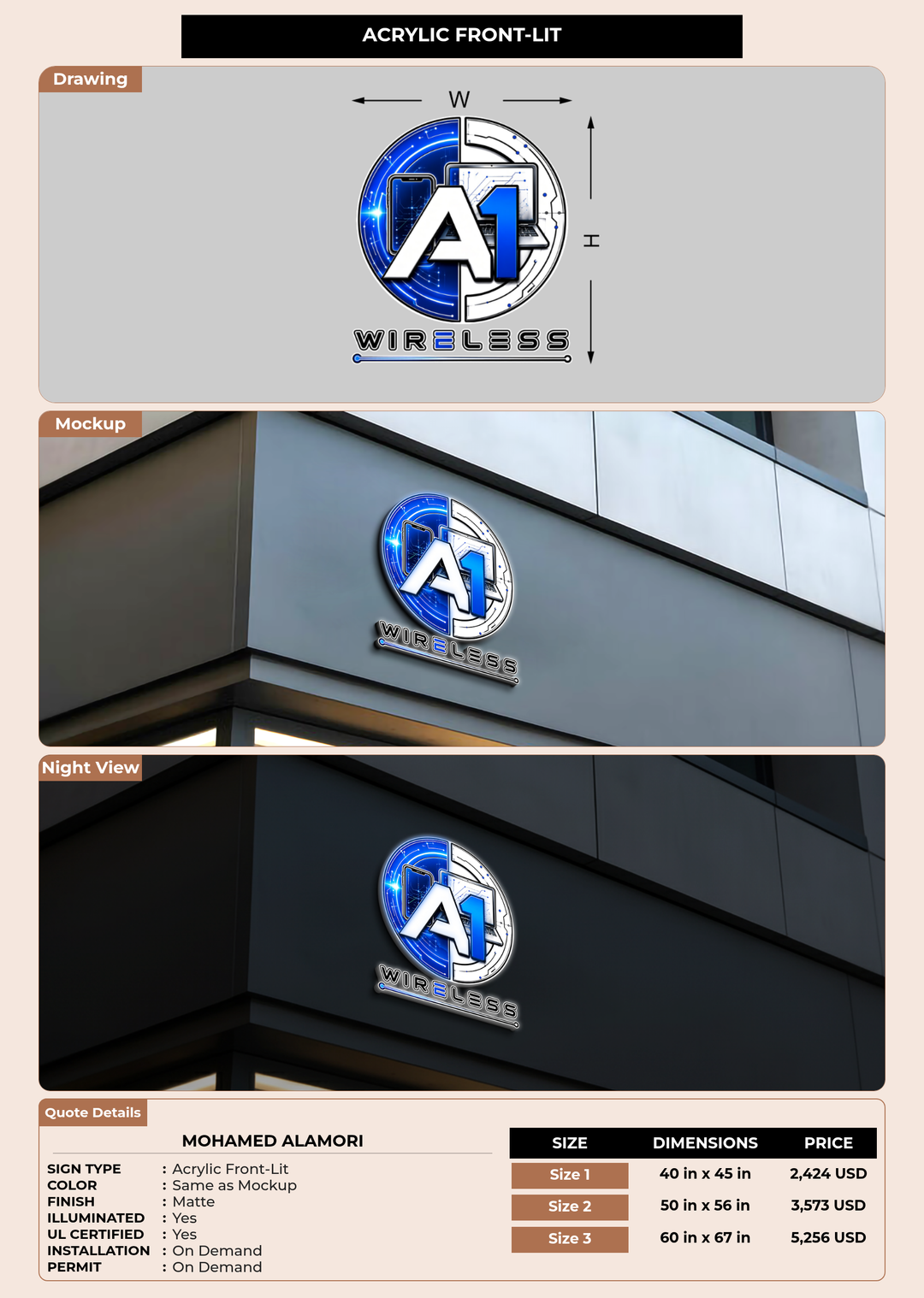 CUSTOM MOCKUP SIGN FOR Mohamed Alamori