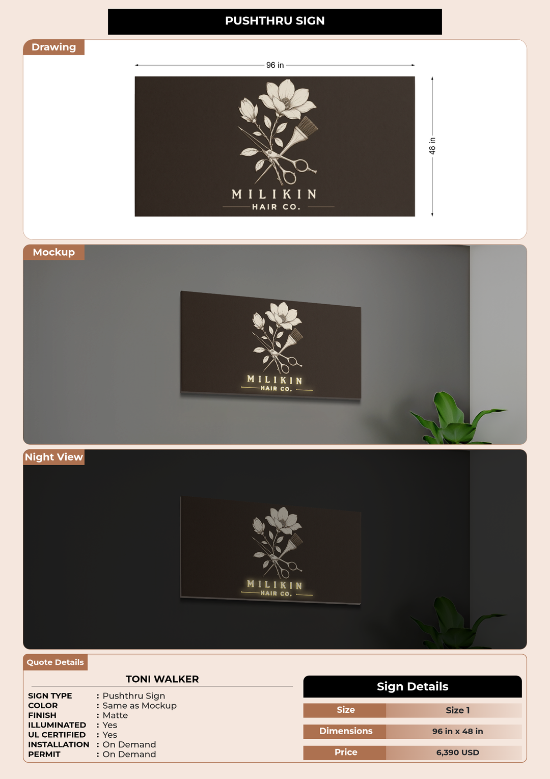 CUSTOM MOCKUP SIGN FOR Toni walker