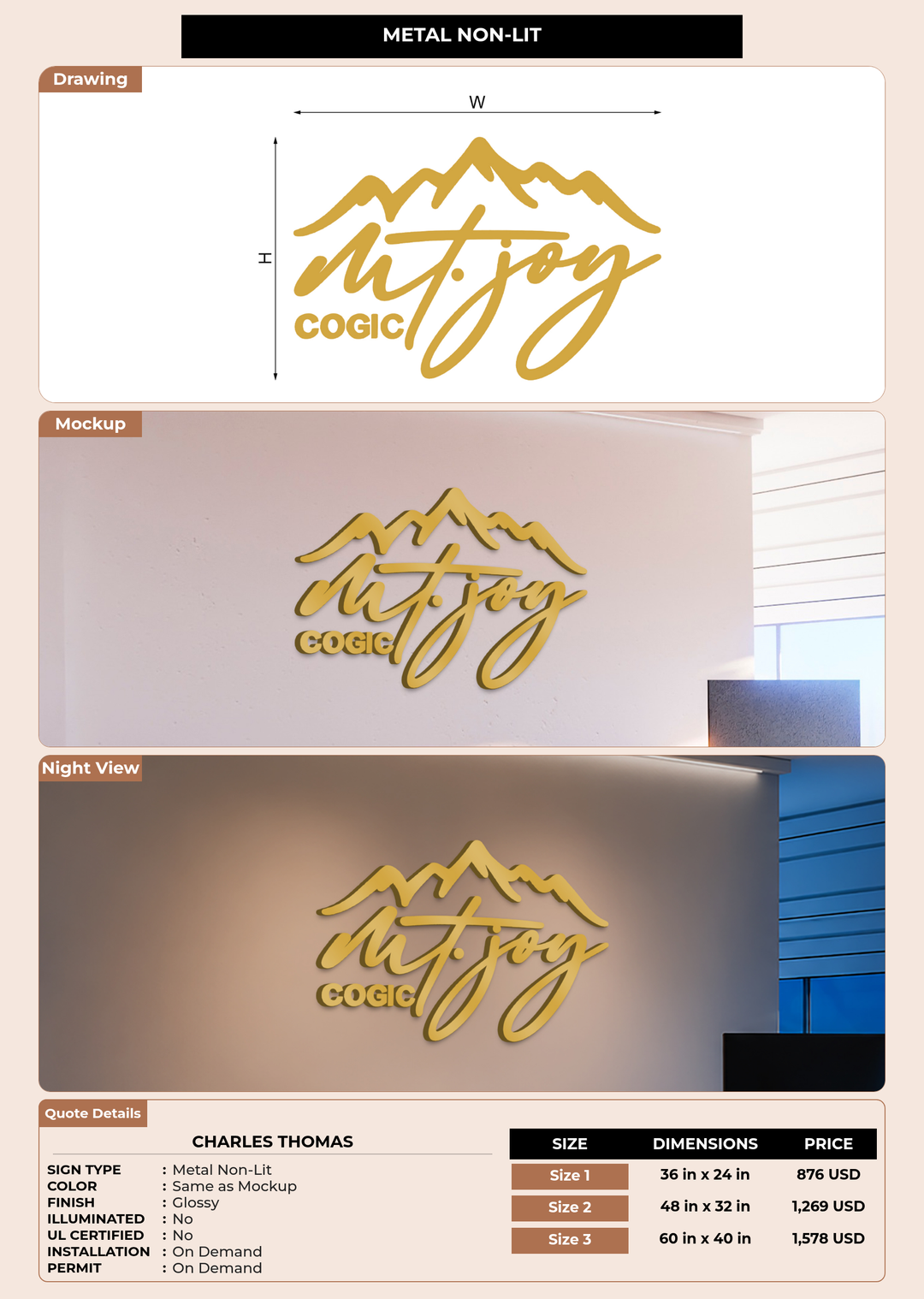 CUSTOM MOCKUP SIGN FOR Charles Thomas