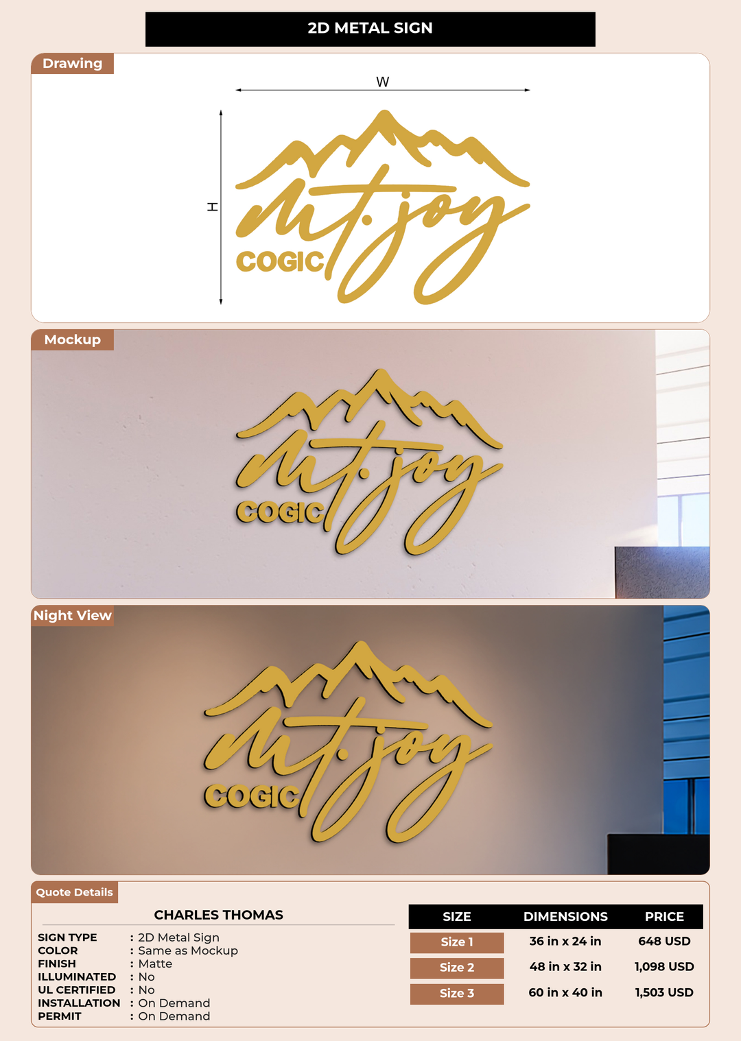 CUSTOM MOCKUP SIGN FOR Charles Thomas