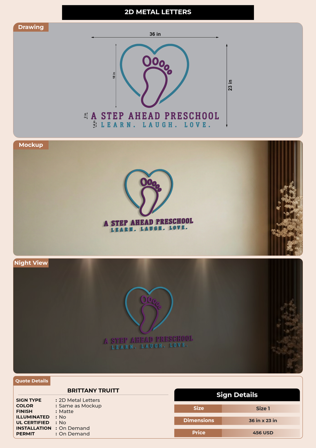 CUSTOM MOCKUP SIGN FOR Brittany Truitt