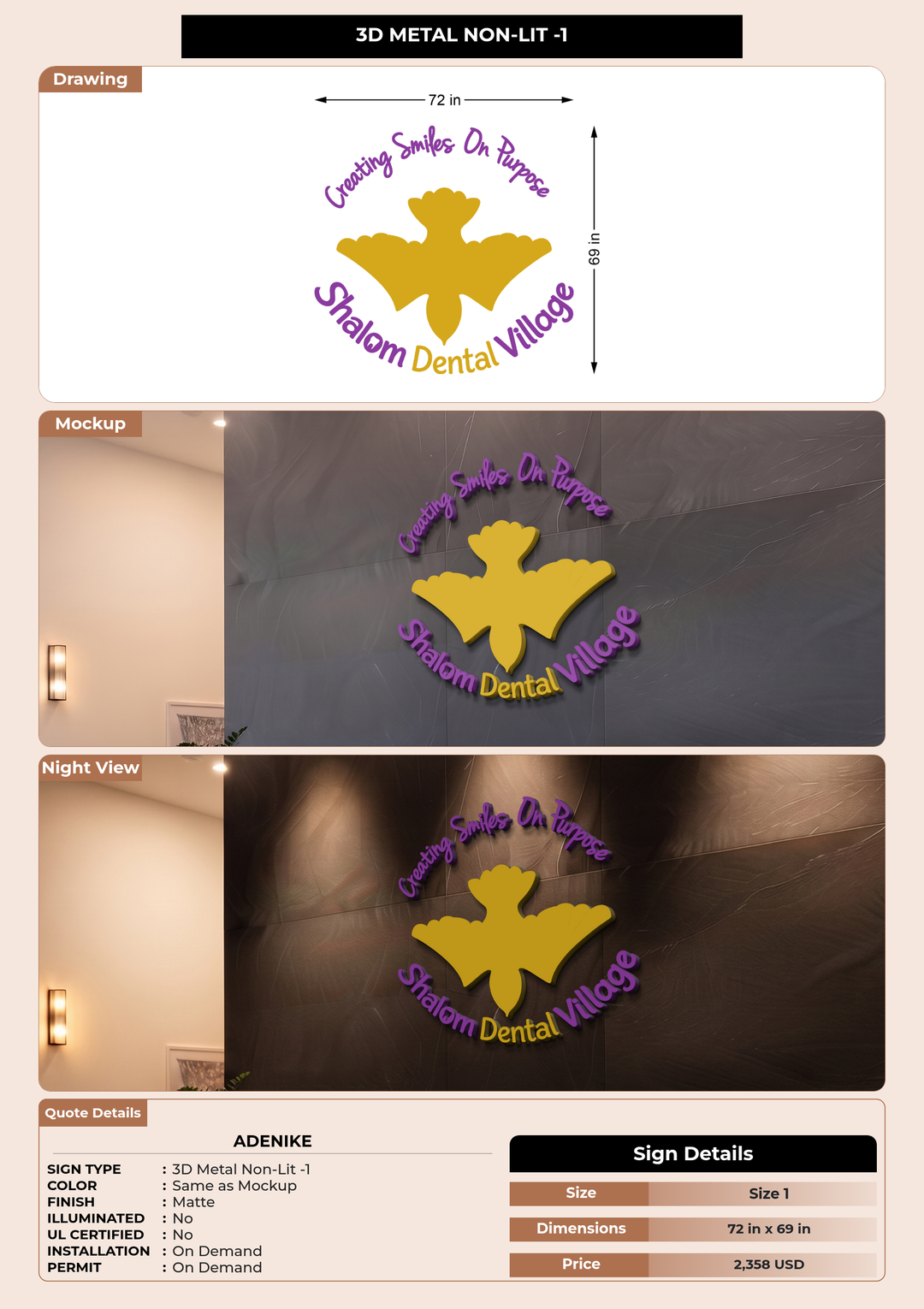 CUSTOM MOCKUP SIGN FOR Adenike