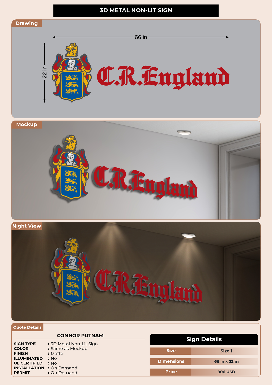 CUSTOM MOCKUP SIGN FOR Connor Putnam