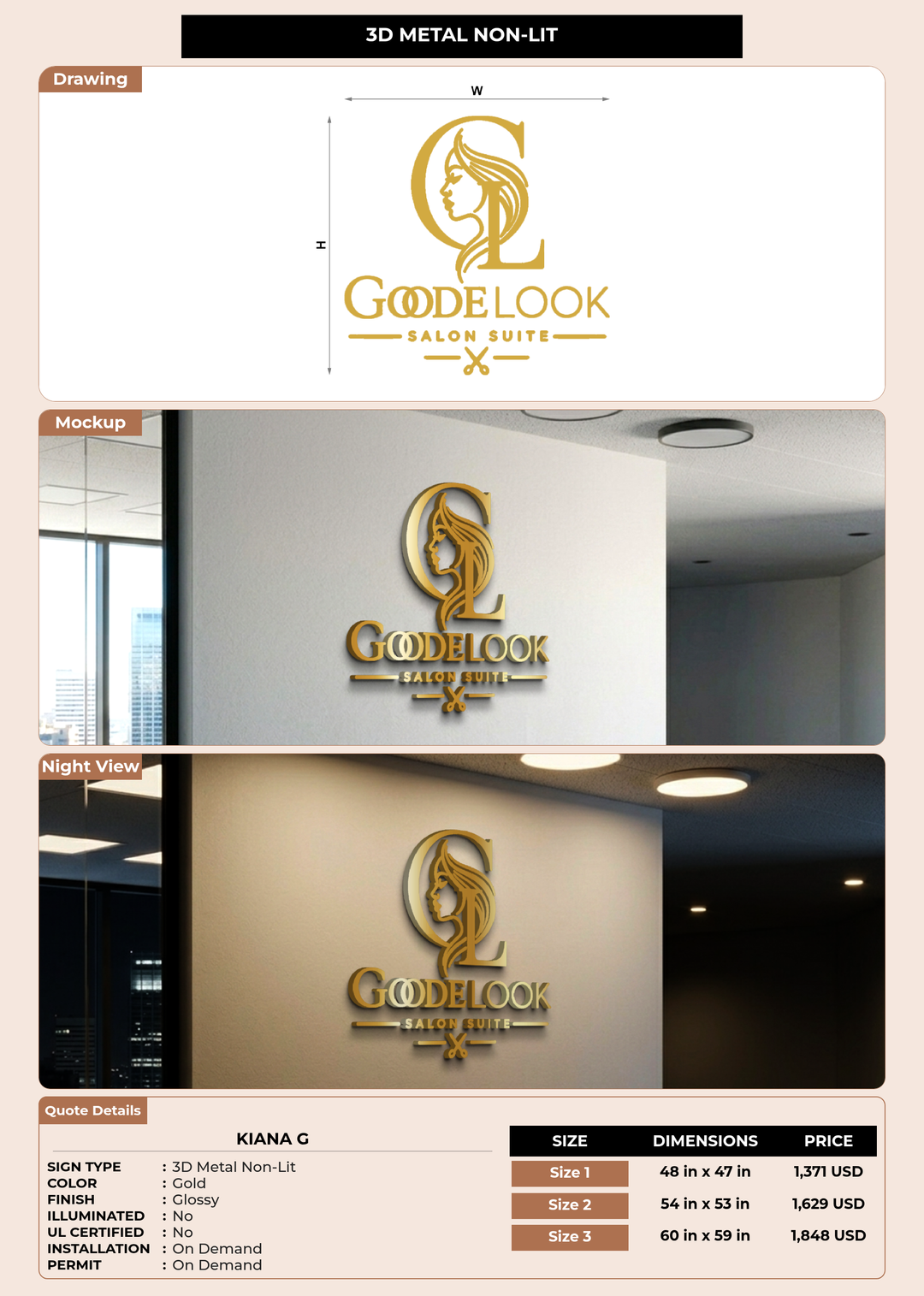 CUSTOM MOCKUP SIGN FOR Kiana g