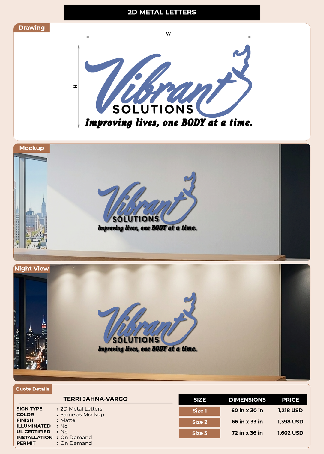 CUSTOM MOCKUP SIGN FOR Terri Jahna-Vargo