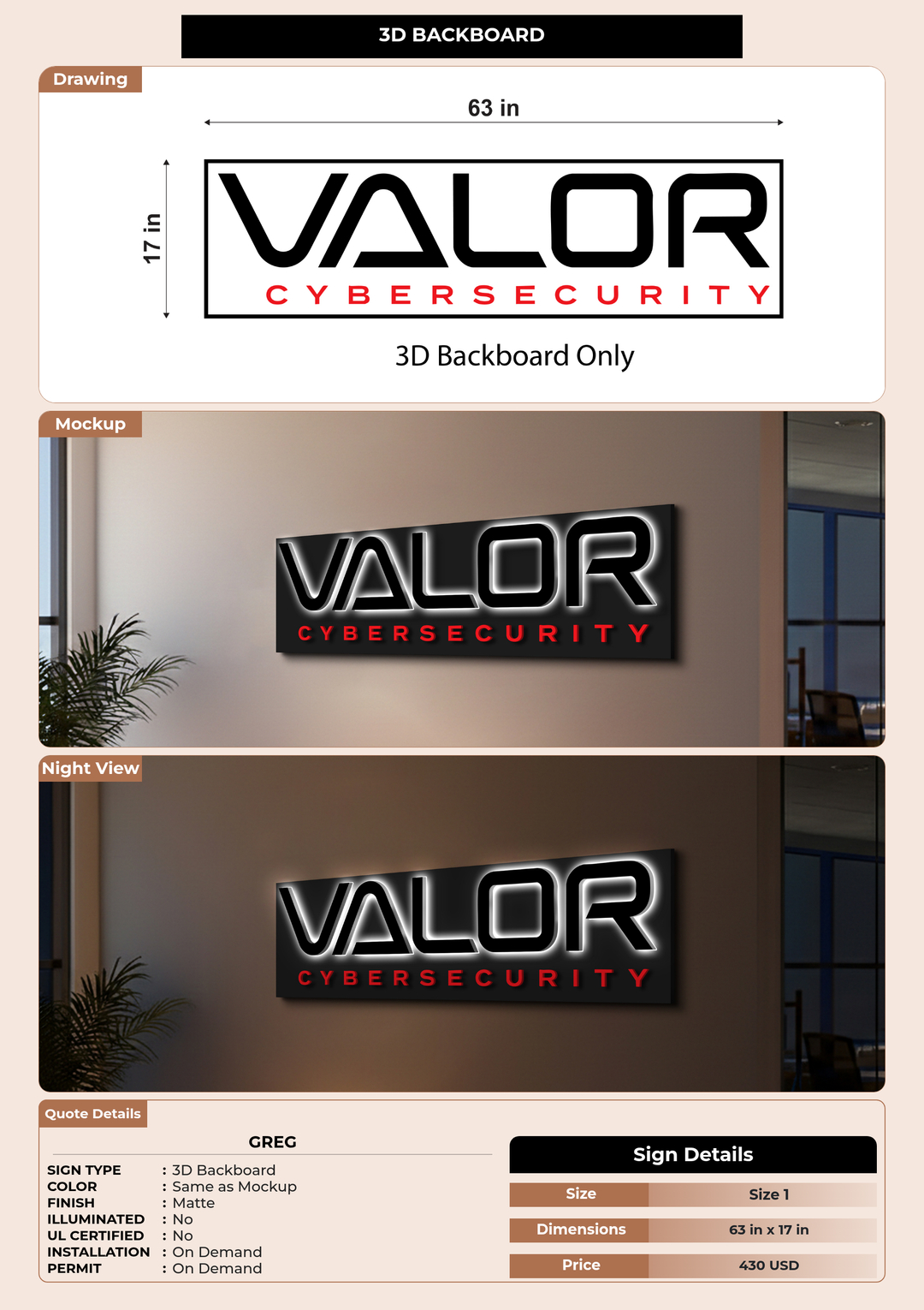CUSTOM MOCKUP SIGN FOR Greg