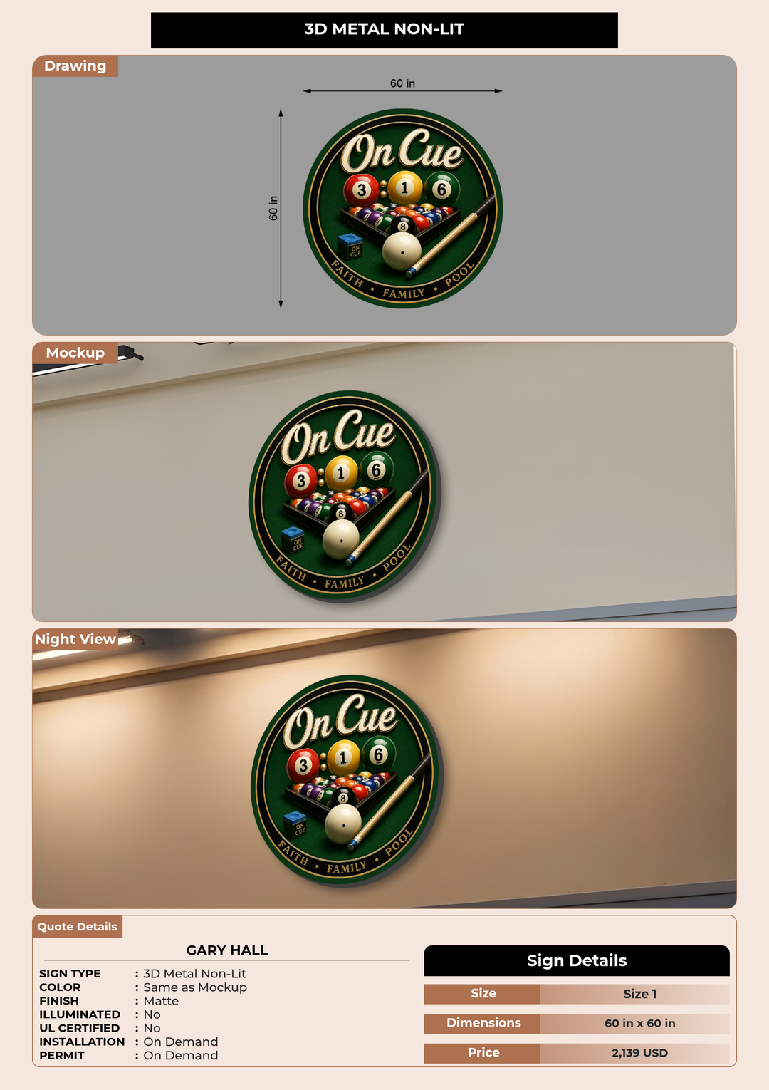 CUSTOM MOCKUP SIGN FOR Gary Hall