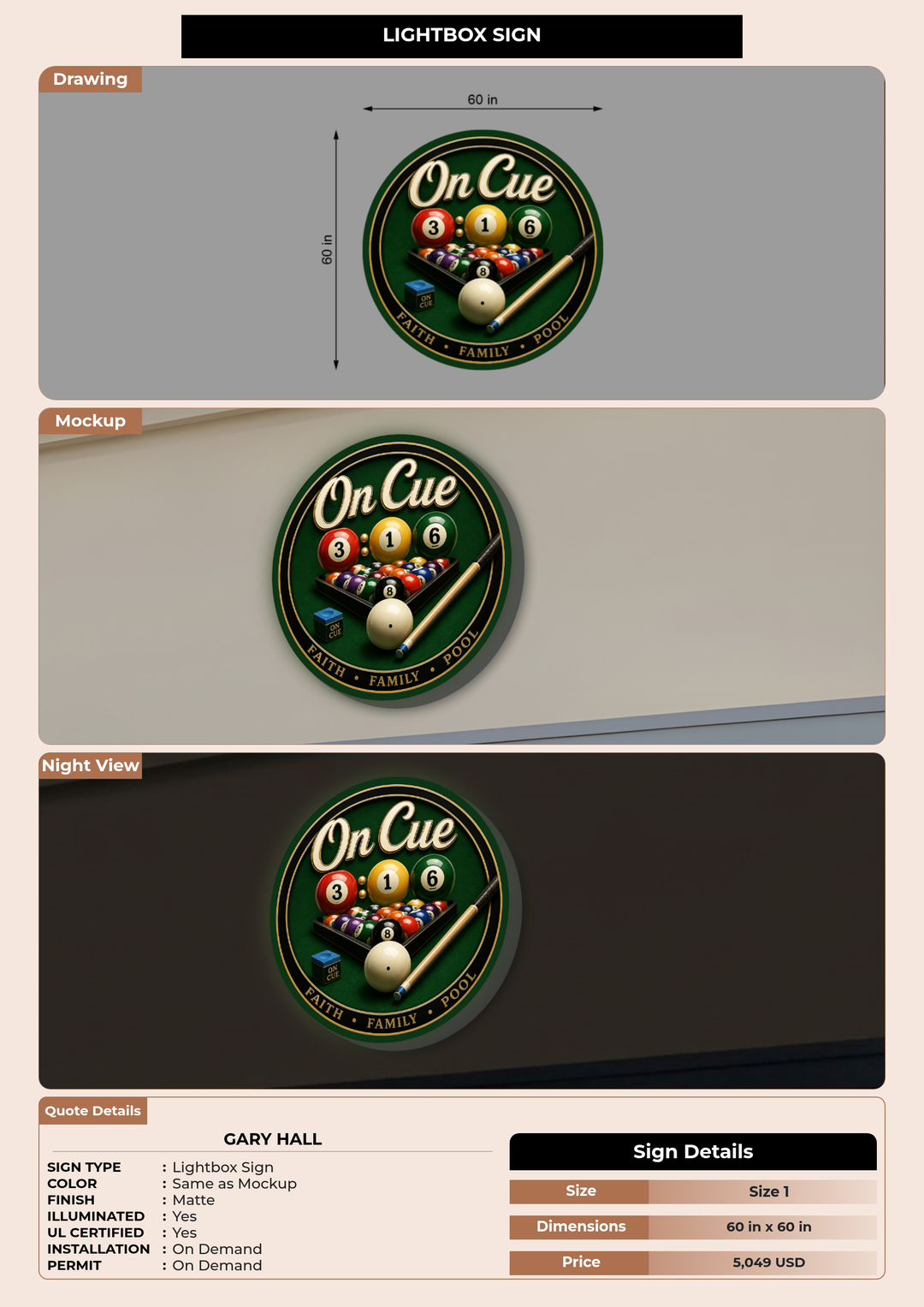 CUSTOM MOCKUP SIGN FOR Gary Hall