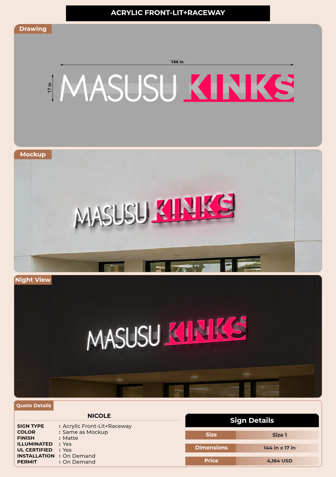 CUSTOM MOCKUP SIGN FOR Nicole