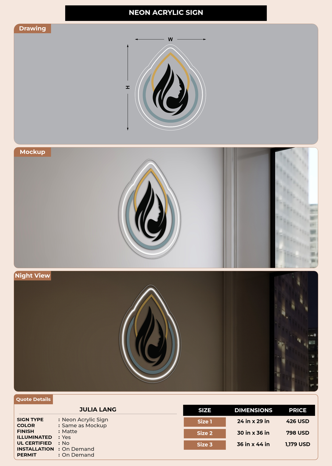 CUSTOM MOCKUP SIGN FOR Julia Lang