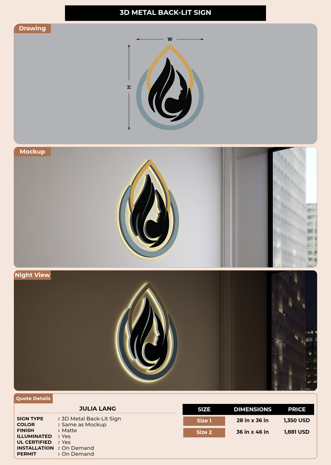 CUSTOM MOCKUP SIGN FOR Julia Lang