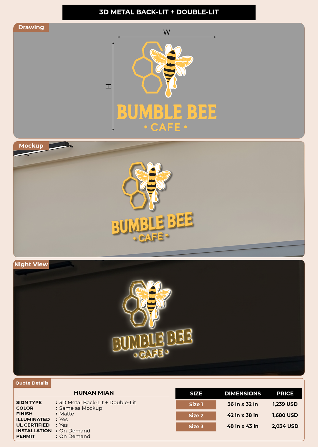 CUSTOM MOCKUP SIGN FOR Hunan Mian