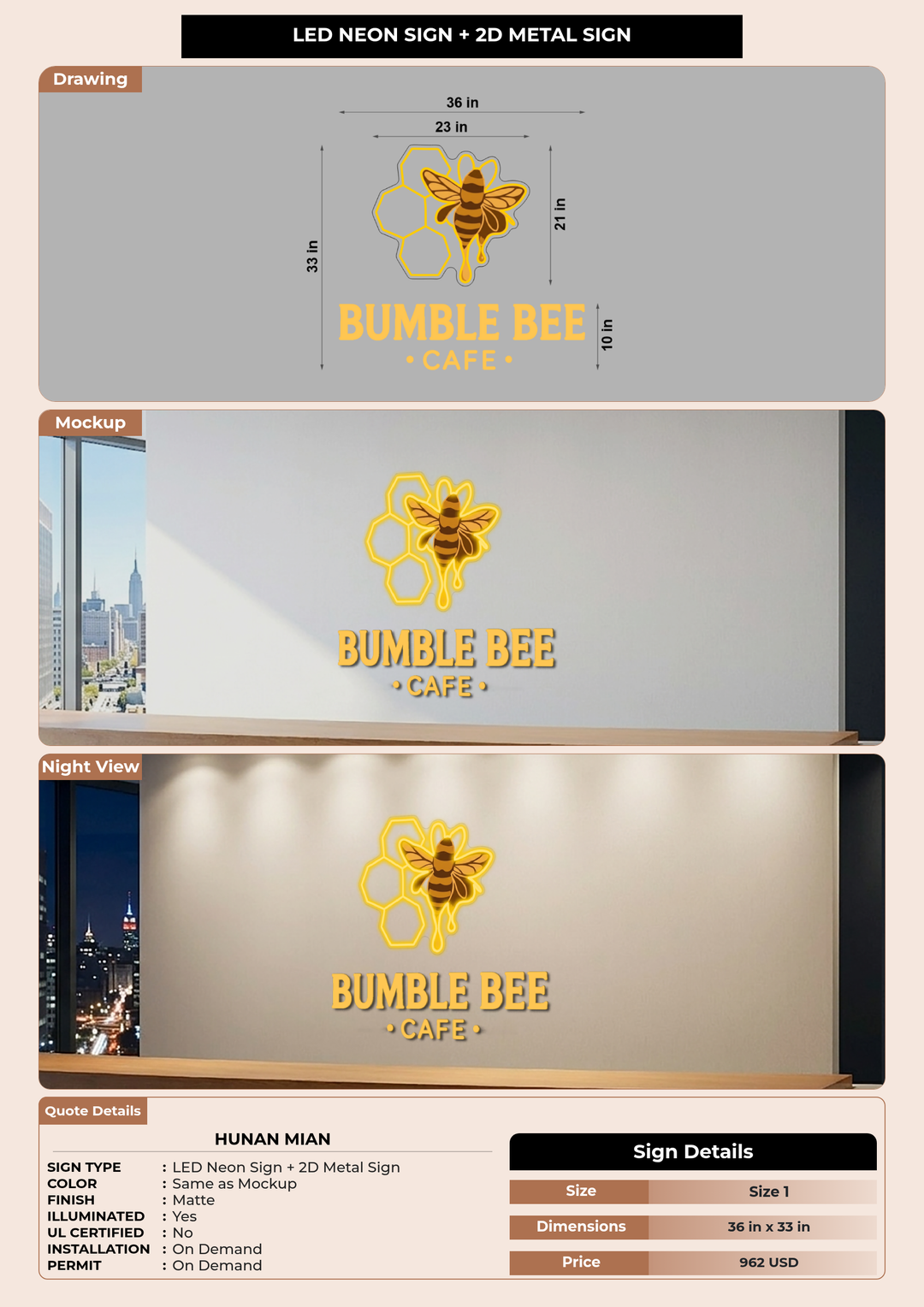 CUSTOM MOCKUP SIGN FOR Hunan Mian
