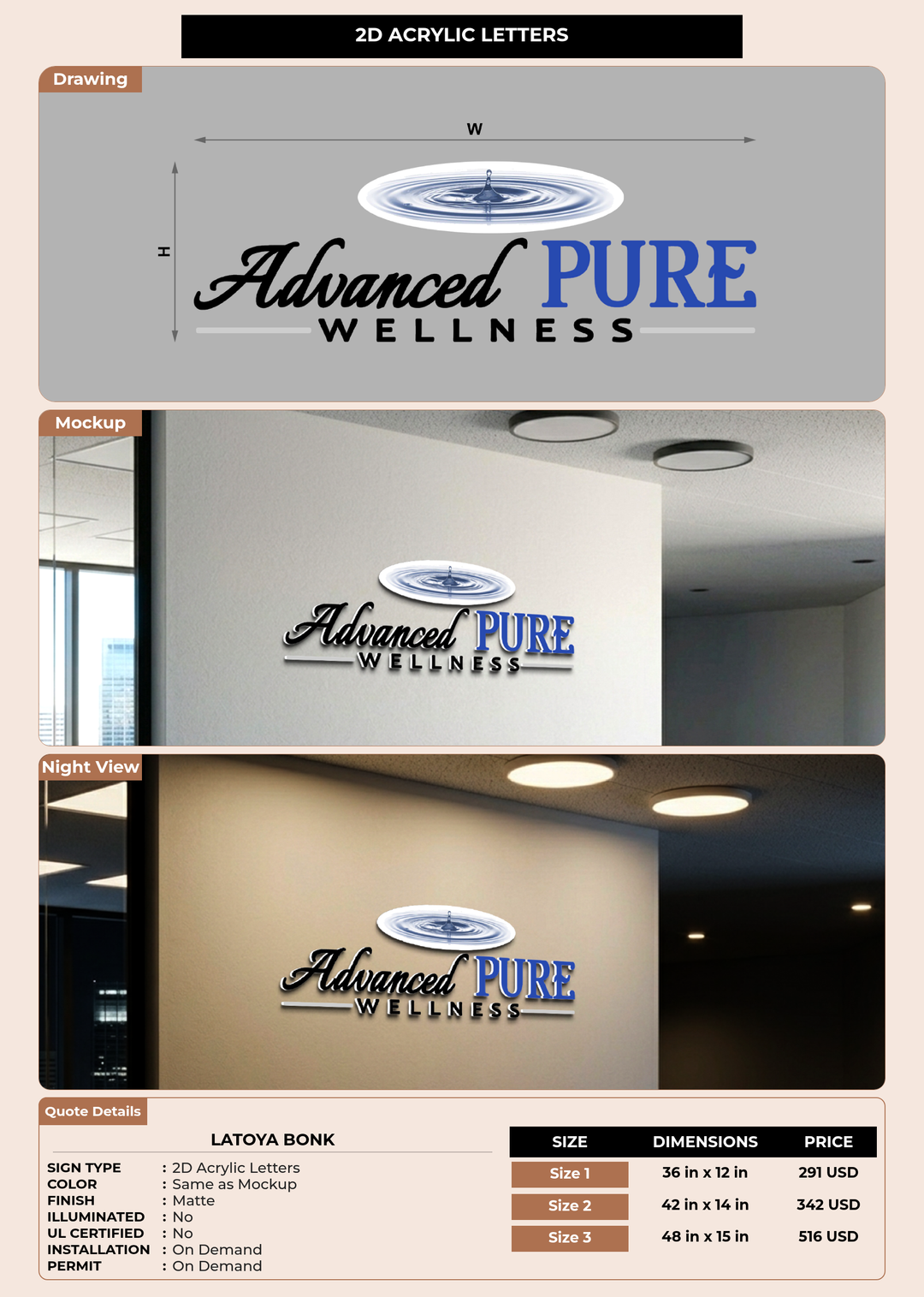 CUSTOM MOCKUP SIGN FOR Latoya Bonk