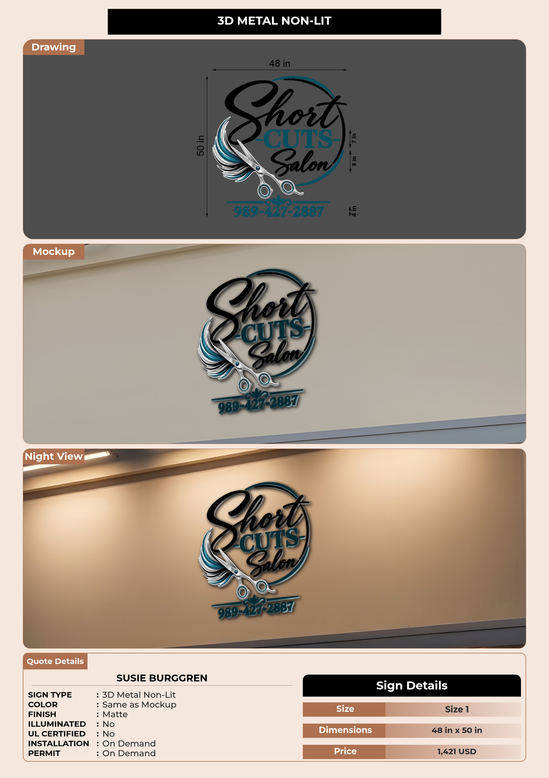 CUSTOM MOCKUP SIGN FOR Susie Burggren