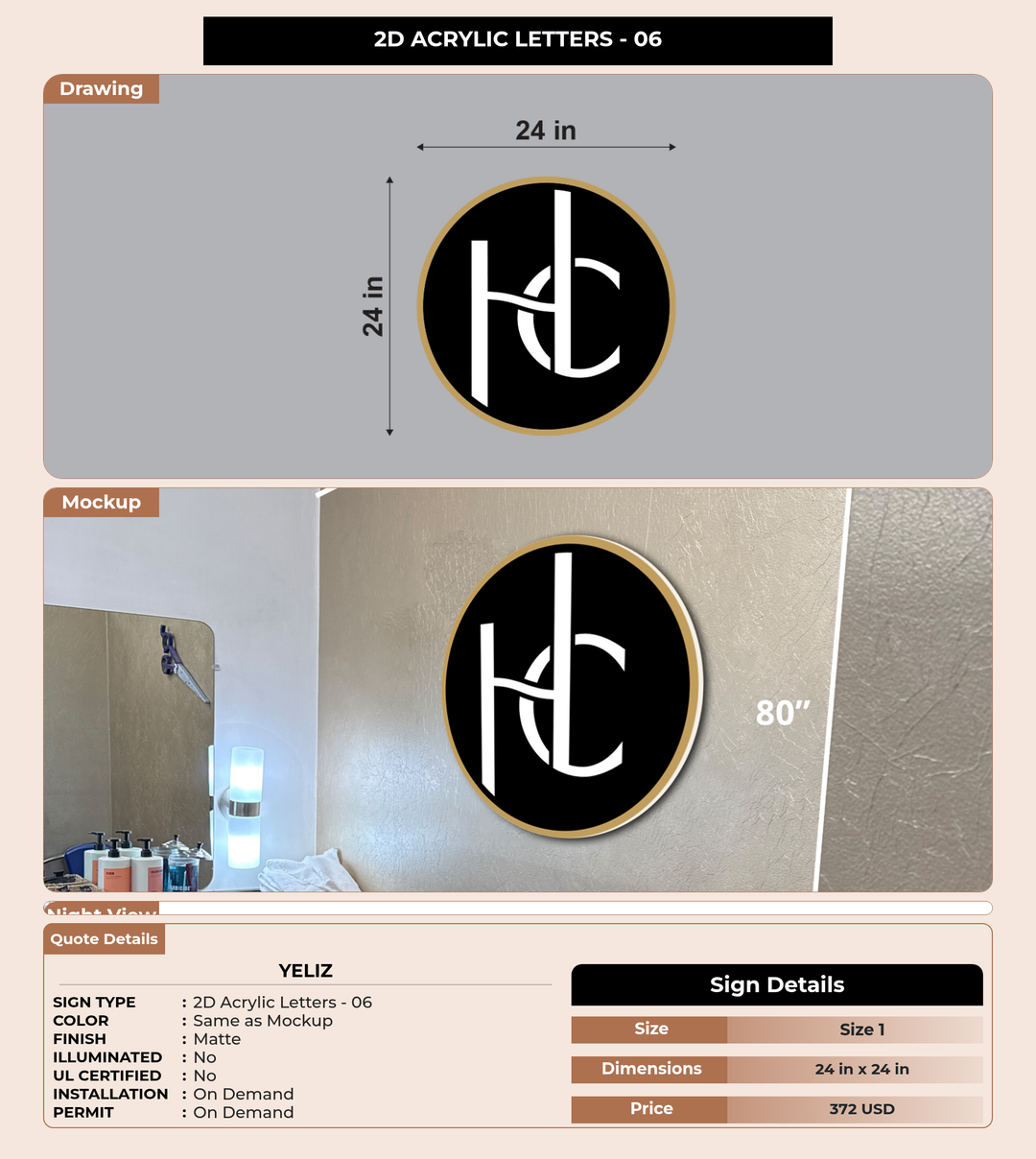 CUSTOM MOCKUP SIGN FOR Yeliz